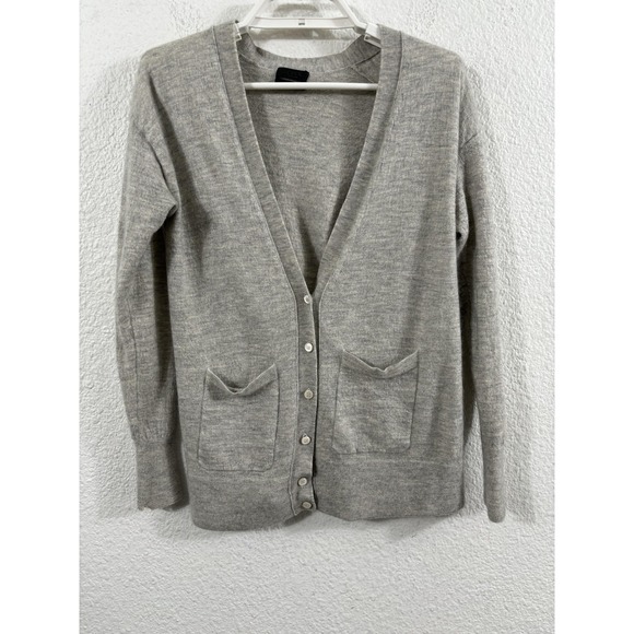 Sweaters - J.Crew Collection Cardigan Sweater Womens XS Gray Italian Cashmere V Neck C2377